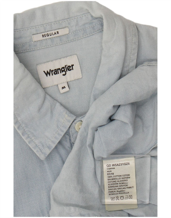 Ανδρικό πουκάμισο Wrangler κανονικό μεσαίο μπλε βαμβακερό