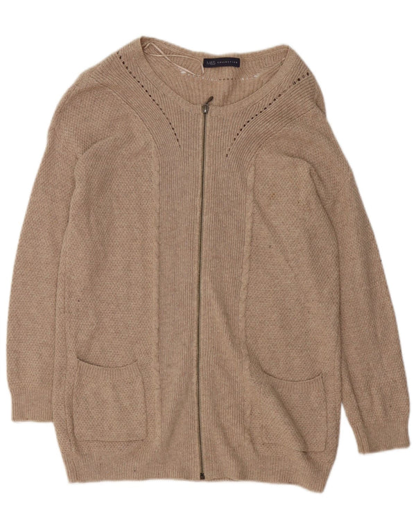 Marks & Spencer Γυναικείο πουλόβερ Longline Cardigan UK 8 Small Beige