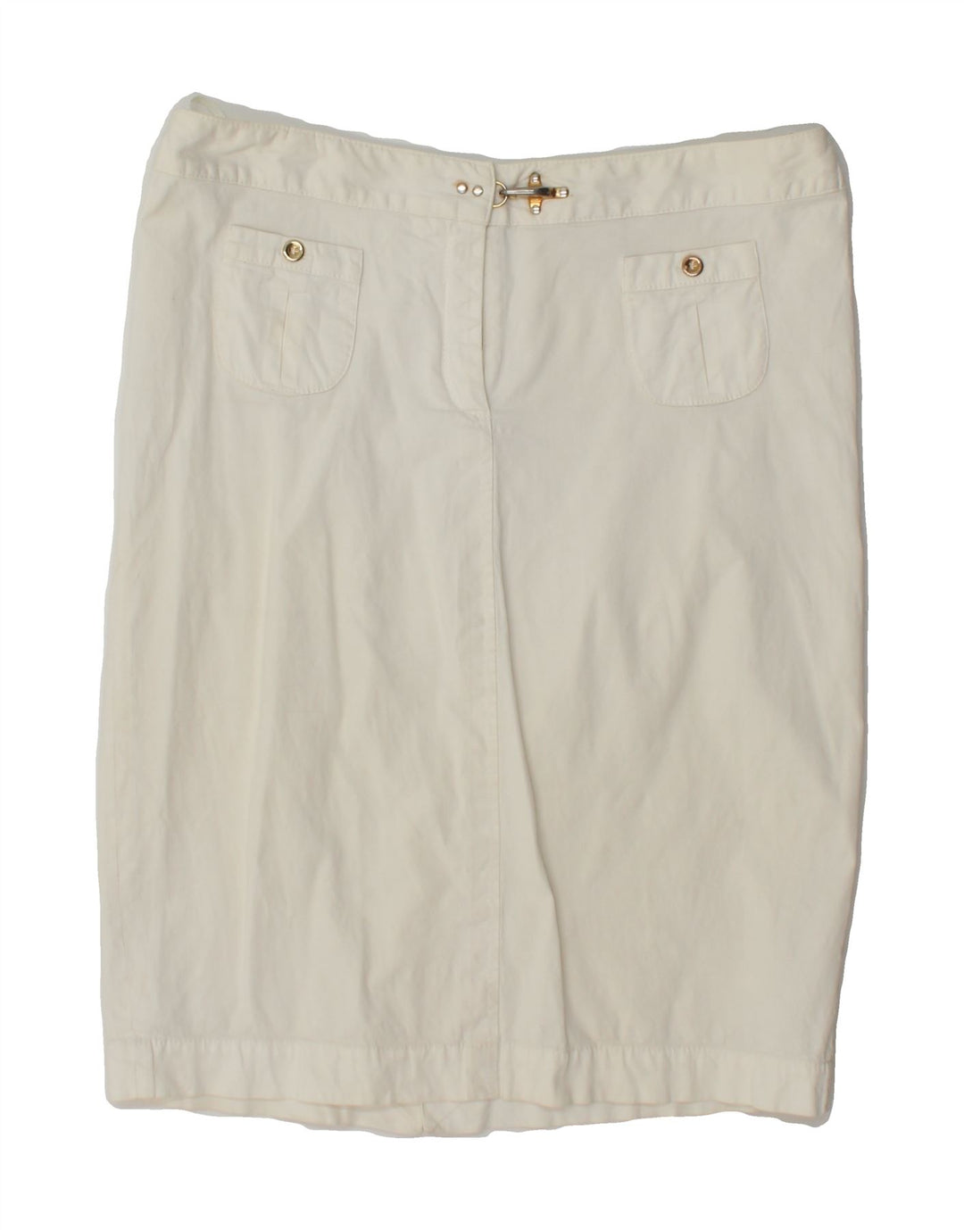 FAY Womens Straight Skirt IT 44 Medium W32  White Cotton Vintage Fay and Second-Hand Fay from Messina Hembry 