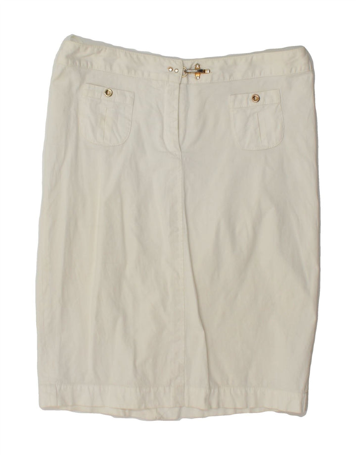 FAY Womens Straight Skirt IT 44 Medium W32  White Cotton Vintage Fay and Second-Hand Fay from Messina Hembry 