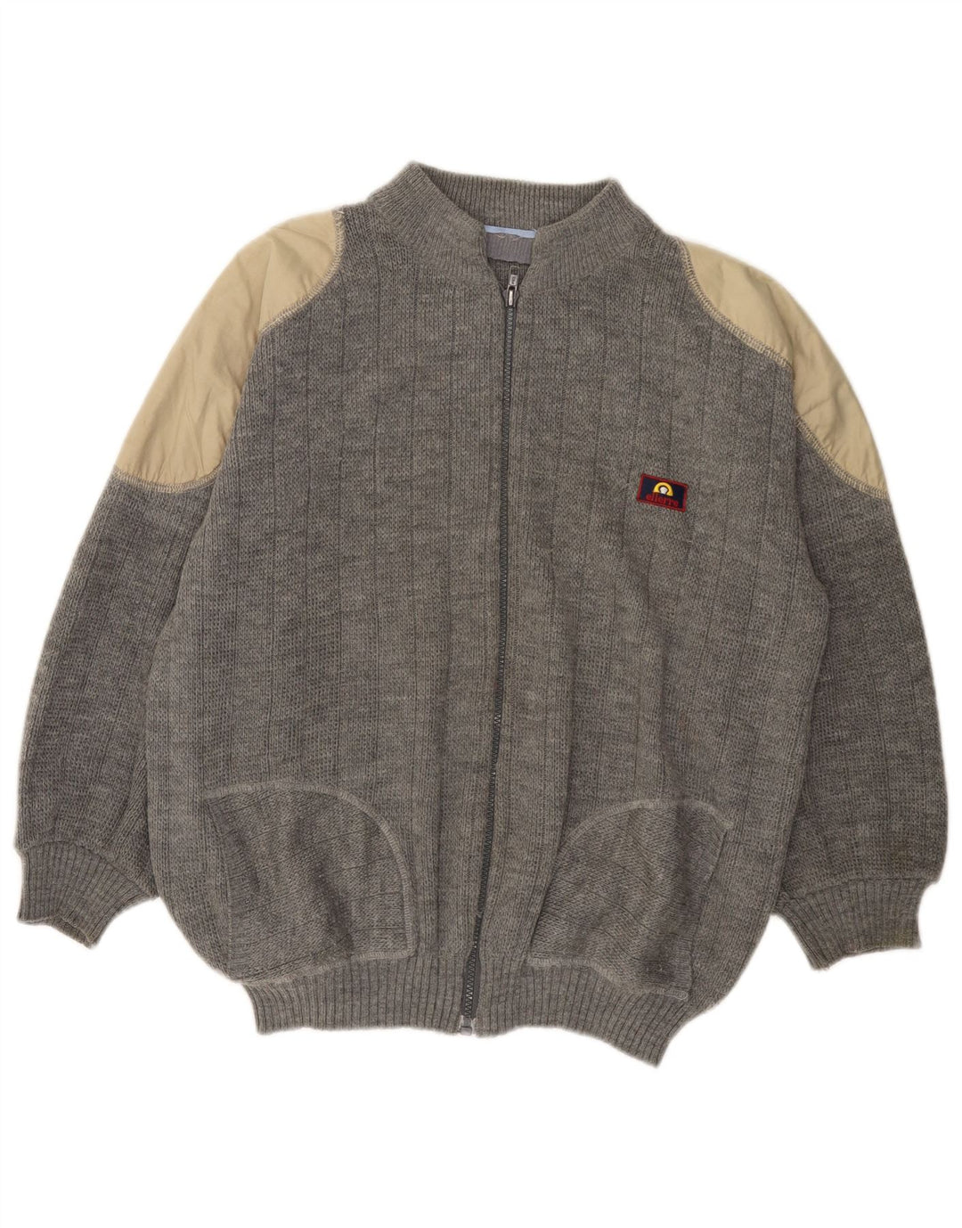 Γυναικείο πουλόβερ VINTAGE Ζακέτα UK 18 XL Γκρι Colourblock