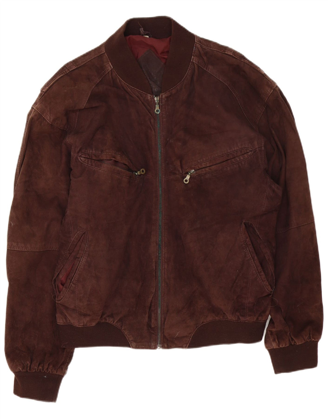 Vintage Ανδρικό Suede Bomber Jacket UK 42 XL Καφέ Δερμάτινο