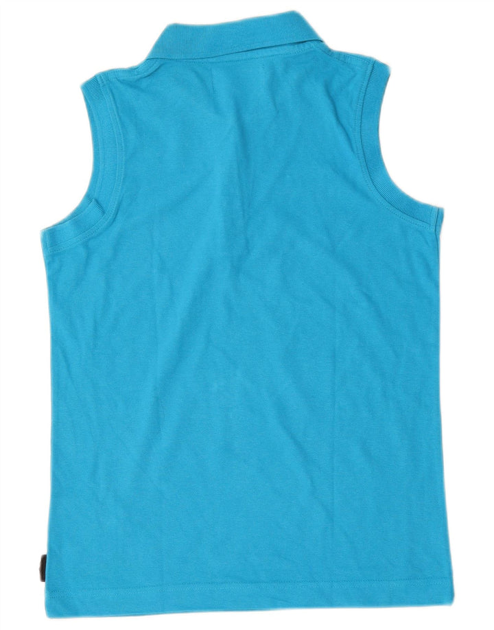 Kappa γυναικείο αμάνικο μπλουζάκι πόλο UK 12 μεσαίο μπλε βαμβακερό