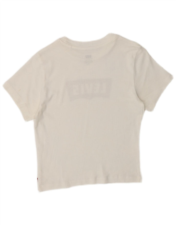 Levi's Crop Graphic T-Shirt Top UK 8 Small White