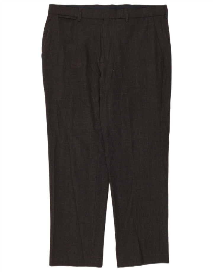 Marks & Spencer Ανδρικό παντελόνι Chino με κανονική εφαρμογή W34 L29 Γκρι πολυεστέρας