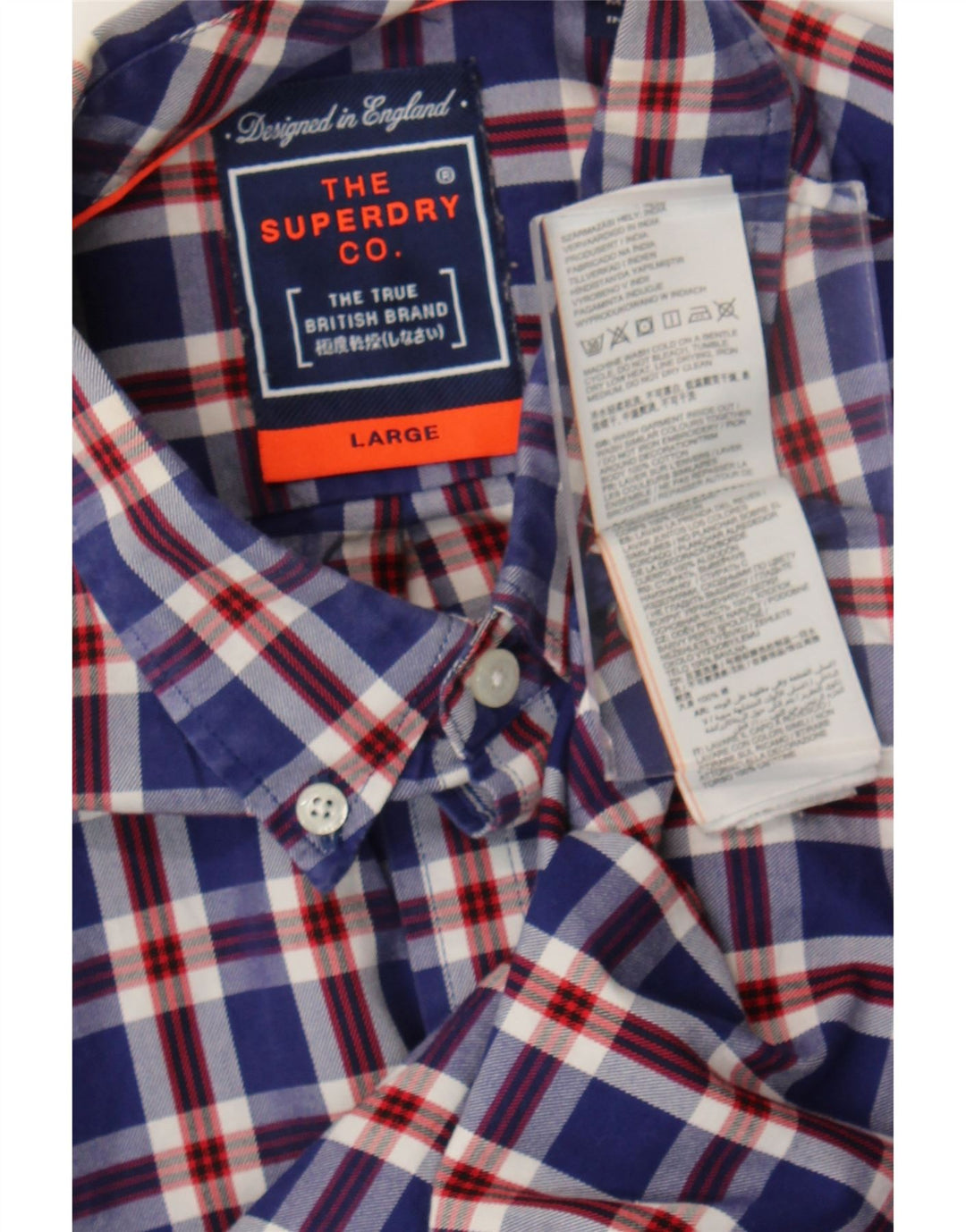 Ανδρικό πουκάμισο Superdry Large Blue Check Cotton