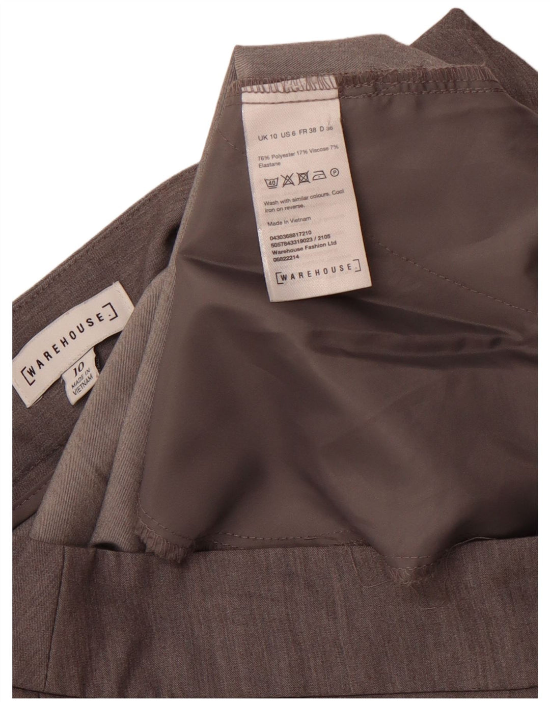 WAREHOUSE Γυναικείο ψηλόμεσο κοστούμι παντελόνι UK 10 Small W30 Γκρι