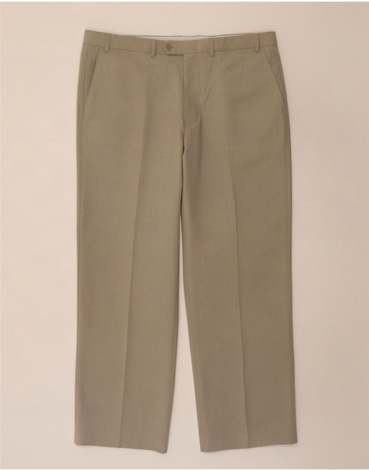 Ανδρικό ίσιο παντελόνι Marks & Spencer W38 L30 Beige Polyester