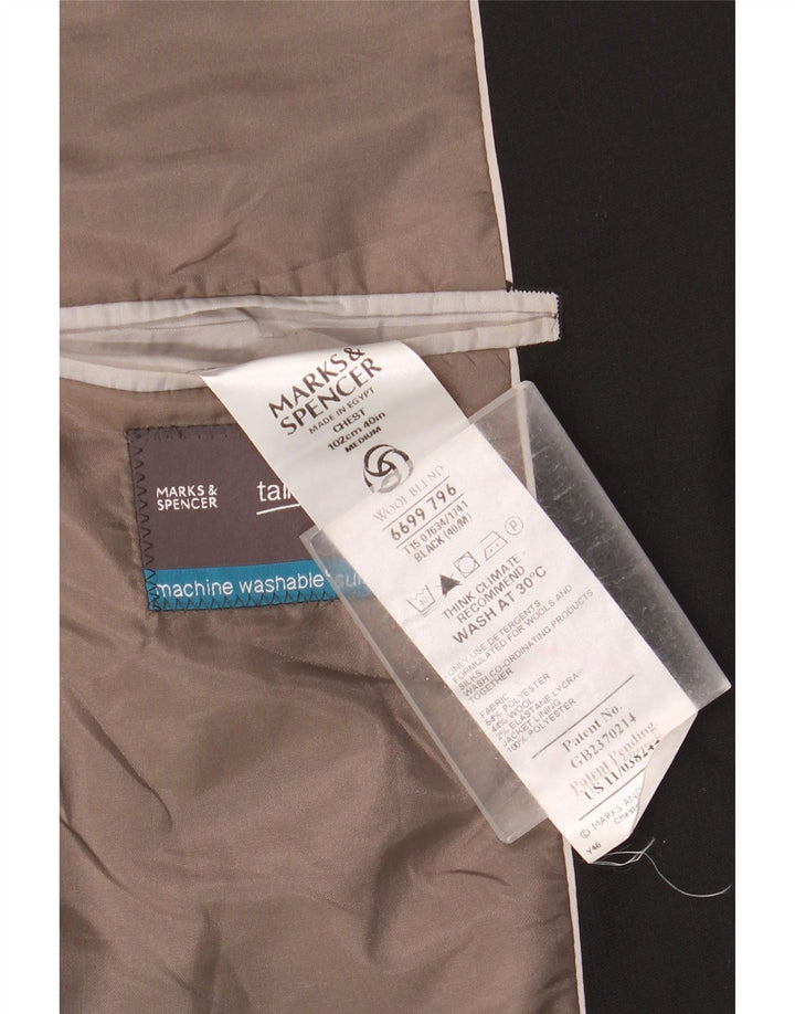 Marks & Spencer Ανδρικό σακάκι σακάκι με 3 κουμπιά UK 40 μεγάλο μαύρο πολυεστέρα
