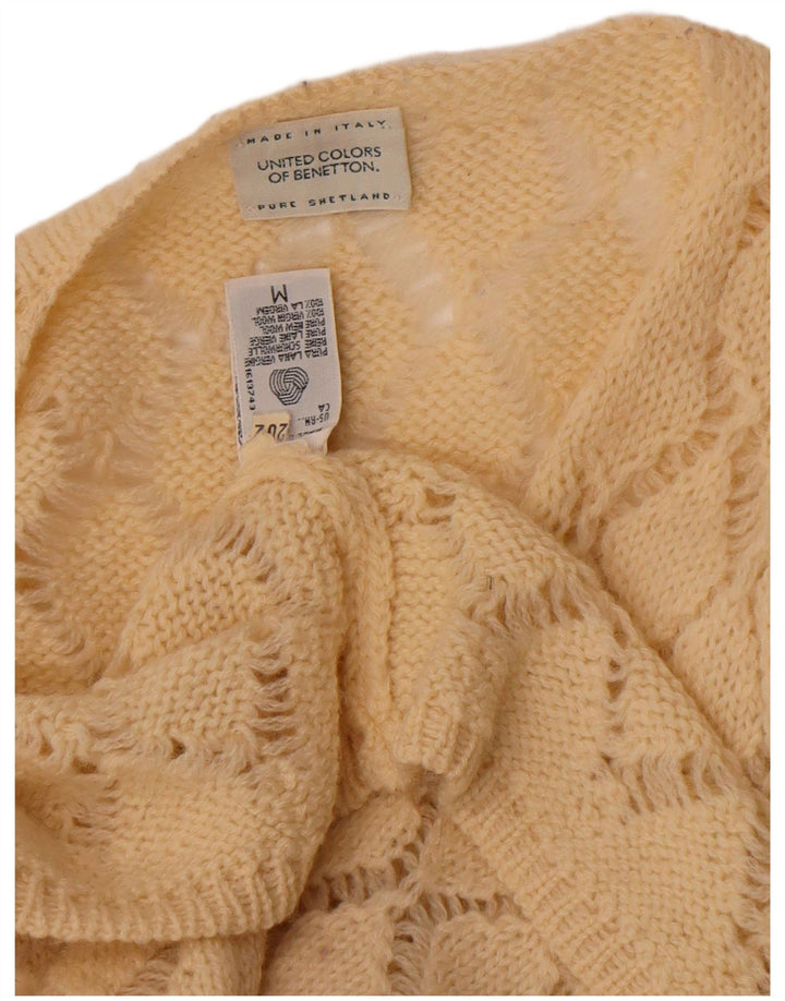 Γυναικείο πουλόβερ Benetton Cardigan UK 14 Medium Off White Argyle/Diamond