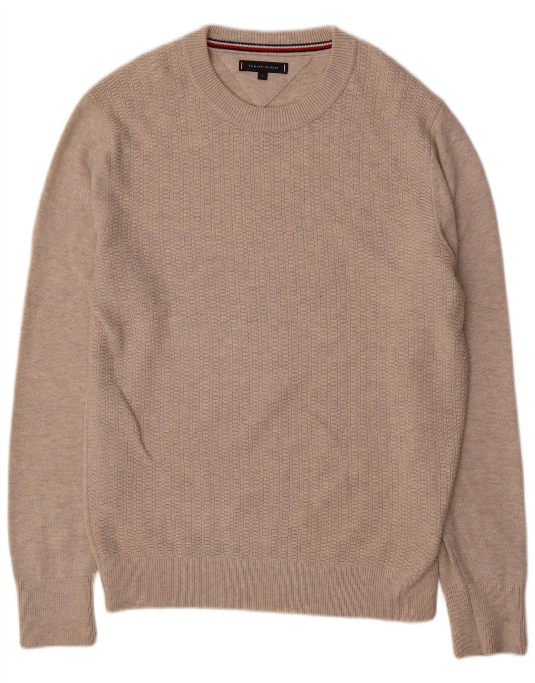 Ανδρικό πουλόβερ Tommy Hilfiger Crew Neck Jumper Μεγάλο Μπεζ