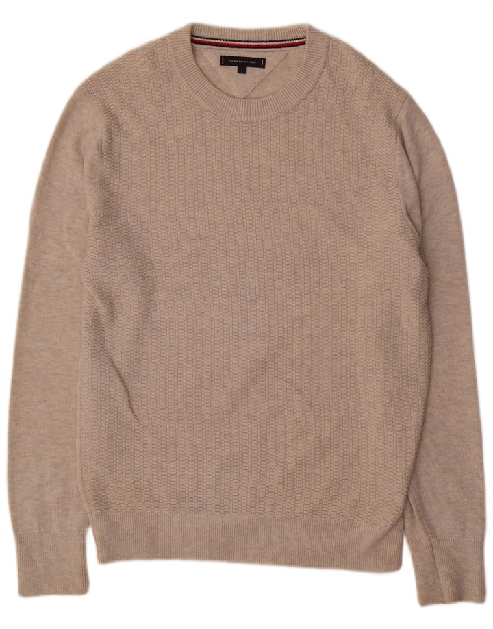 Ανδρικό πουλόβερ Tommy Hilfiger Crew Neck Jumper Μεγάλο Μπεζ