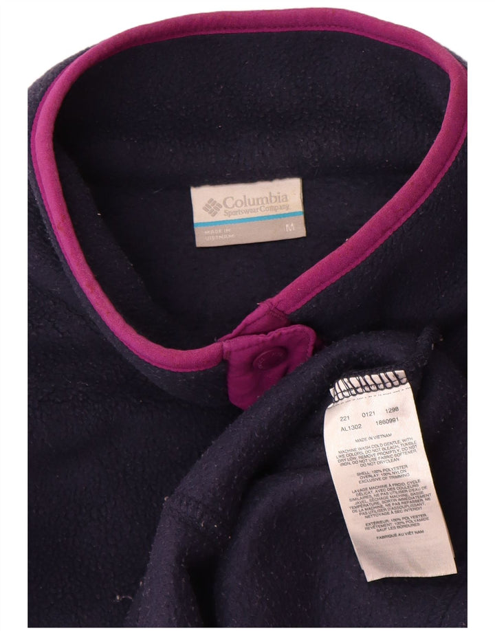 Columbia γυναικείο λαιμό με κουμπιά Fleece Jumper UK 14 Medium Navy Blue Polyester