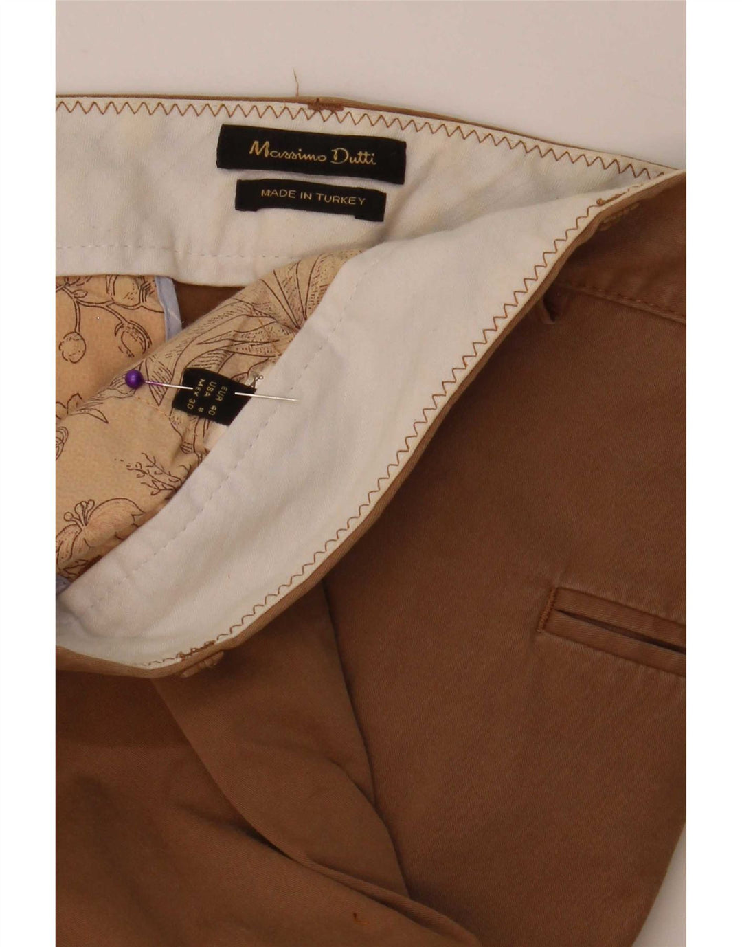 Massimo Dutti Γυναικείο λεπτό παντελόνι Chino EU 40 Medium W30 L30 Beige
