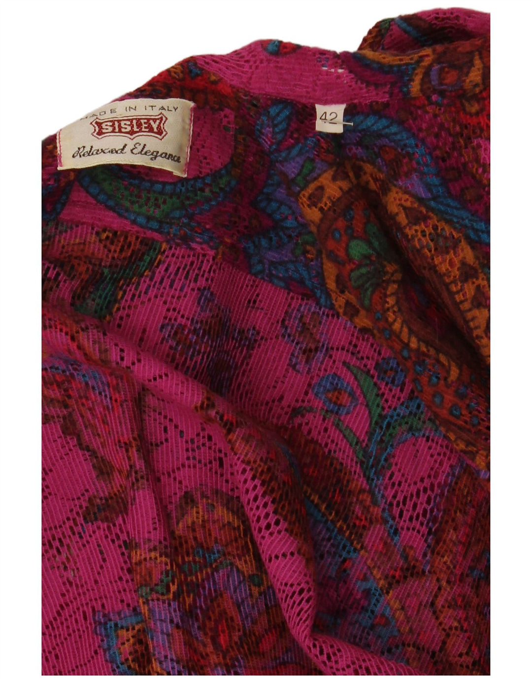 Sisley Γυναικείο Relaxed Elegance πουκάμισο IT 42 Medium Pink Paisley Bohemian