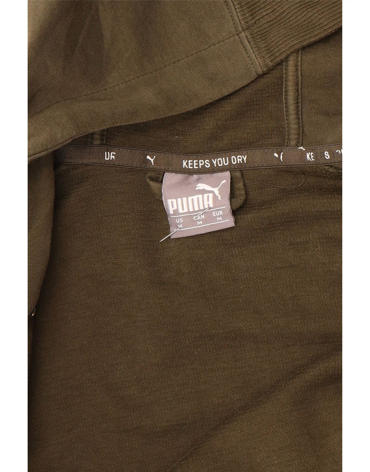 Ανδρικό πουλόβερ με κουκούλα με φερμουάρ Puma, μεσαίο χακί