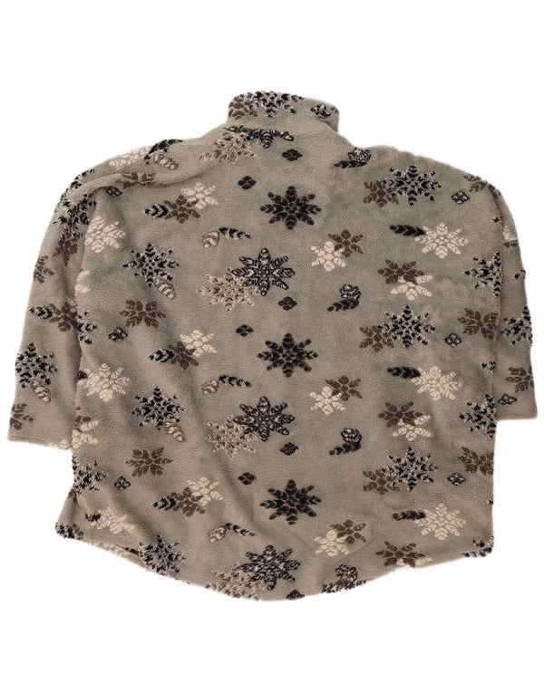 Ann Christine Γυναικείο 3/4 μανίκι φλις μπουφάν UK 14 Medium Grey Floral