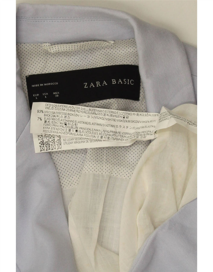 Zara Γυναικείο σακάκι 1 κουμπιού blazer UK 14 μεγάλο μπλε βισκόζη