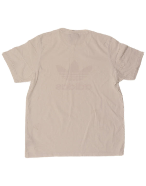 Ανδρικό γραφικό T-Shirt Adidas Top μεγάλο λευκό βαμβακερό