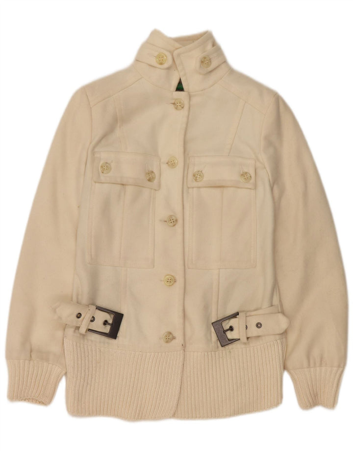 Γυναικείο μπουφάν Benetton Bomber IT 38 XS Off White Wool