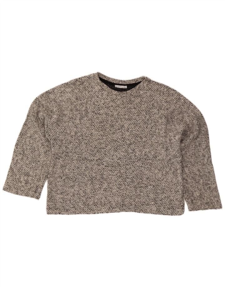 ZARA Womens Oversized Crew Neck Jumper Sweater UK 14 Medium Grey