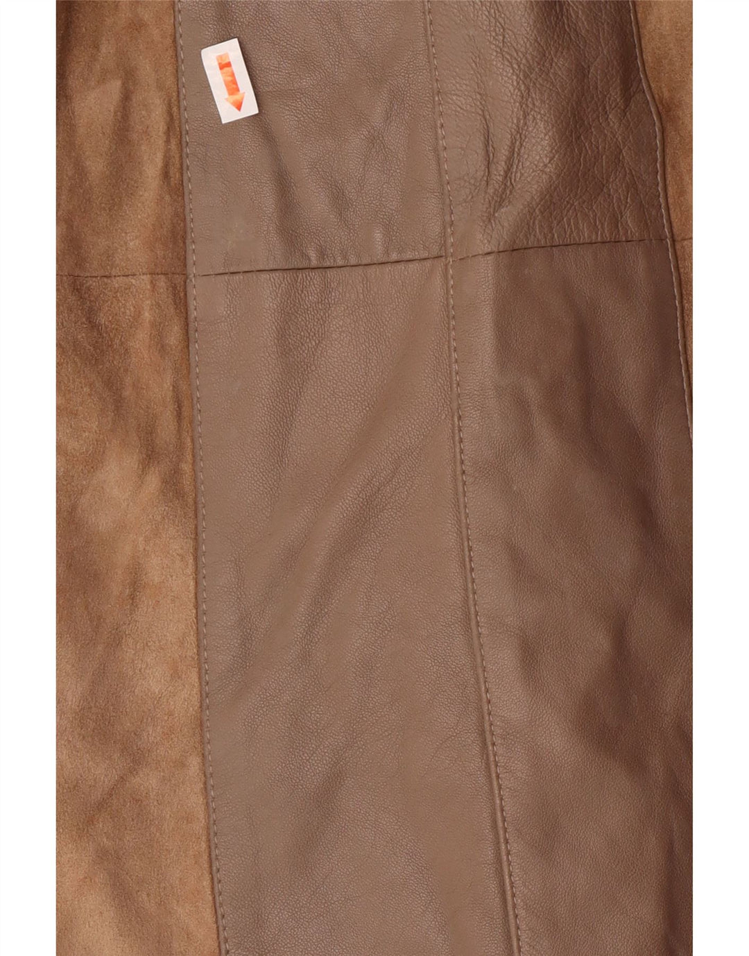 Norma Γυναικείο Loose Fit Δερμάτινο Παλτό UK 14 Medium Brown ριγέ Classic