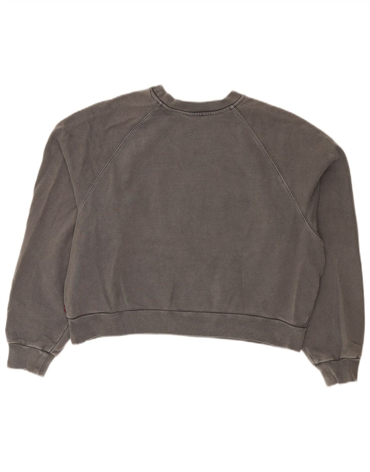Γυναικείο γραφικό υπερμεγέθη φούτερ Levi's Crop Jumper UK 14 Medium Grey