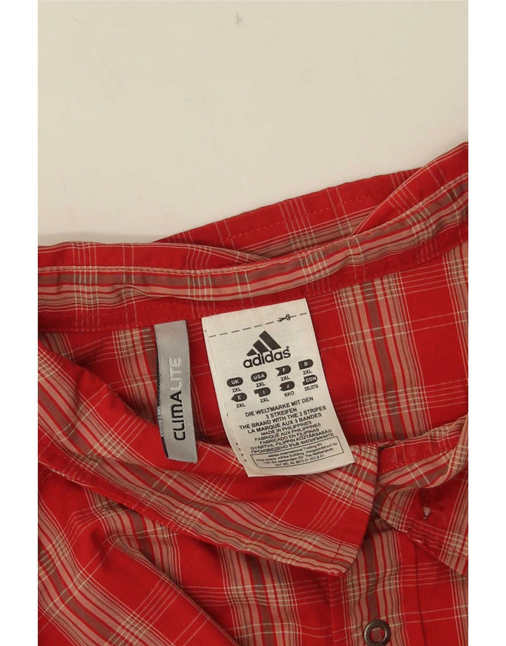 Ανδρικό κοντομάνικο πουκάμισο Adidas Climalite 2XL Red Check Polyamide