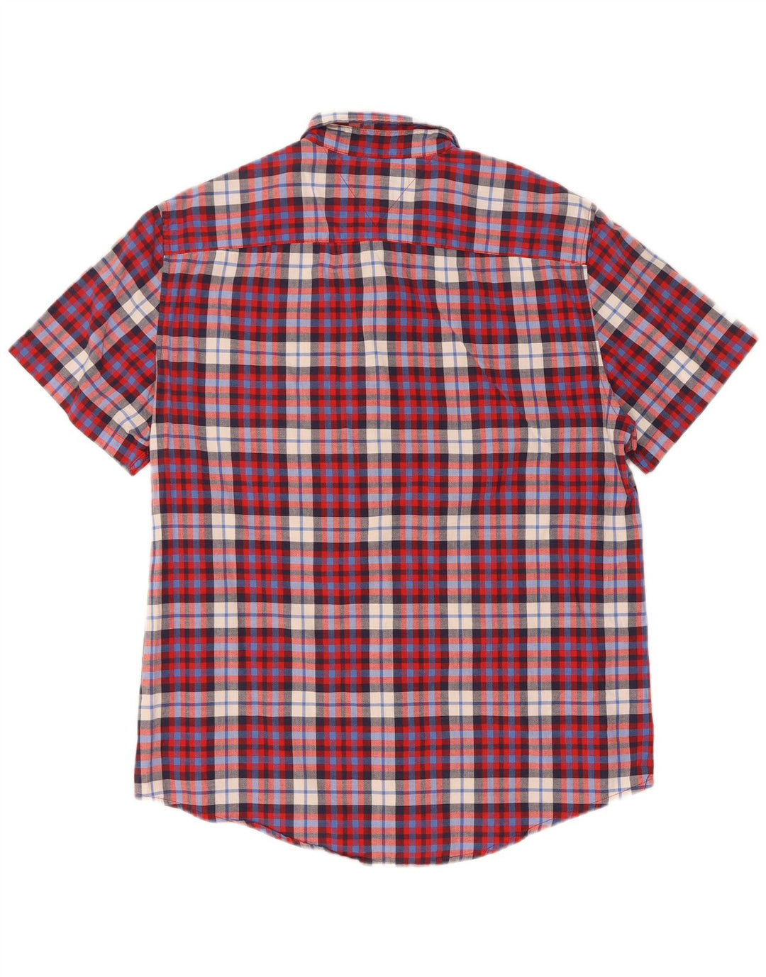 Tommy Hilfiger Ανδρικό κοντό μανίκι Slim Fit πουκάμισο Μεγάλο πολύχρωμο καρό