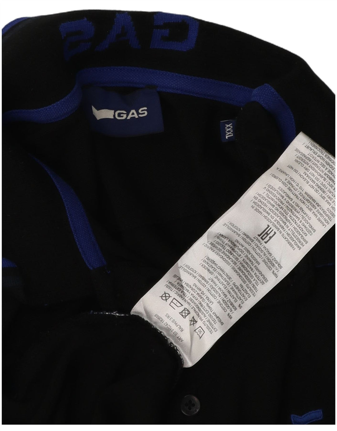 Ανδρικό πουκάμισο Polo Gas 3XL Μαύρο βαμβακερό