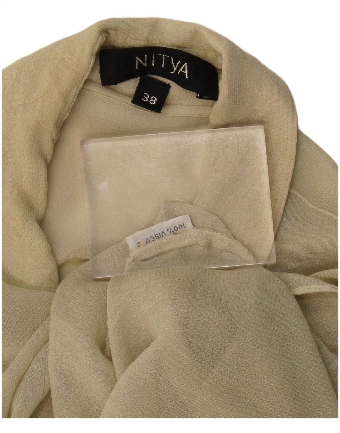Nitya Γυναικεία Μπλούζα See Through πουκάμισο EU 38 Medium Beige Viscose