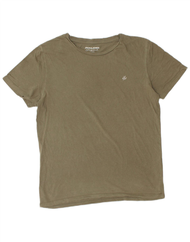 Jack & Jones Ανδρικό T-Shirt Top μεγάλο χακί βαμβακερό