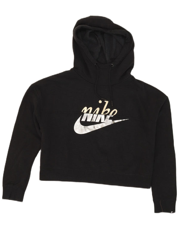 Nike γυναικείο γραφικό με κουκούλα με κουκούλα μεγάλου μεγέθους Crop UK 10 μικρό βαμβακερό