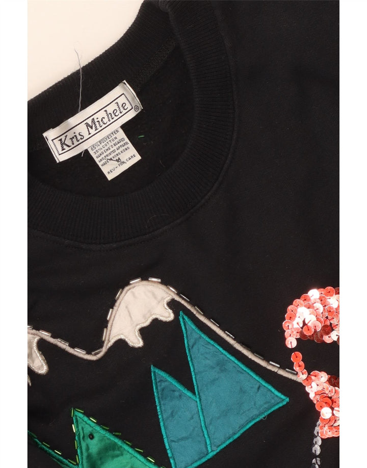 Γυναικείο γραφικό φούτερ Kris Michele Jumper UK 14 Medium Black Polyester