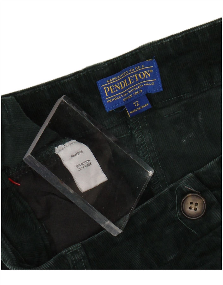 Pendleton Γυναικείο κοτλέ παντελόνι US 12 μεγάλο W32 L31 πράσινο βαμβακερό