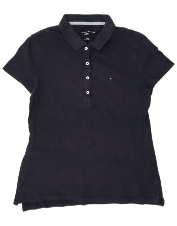 Tommy Hilfiger γυναικείο μπλουζάκι πόλο Classic Fit UK 14 Medium Navy Blue