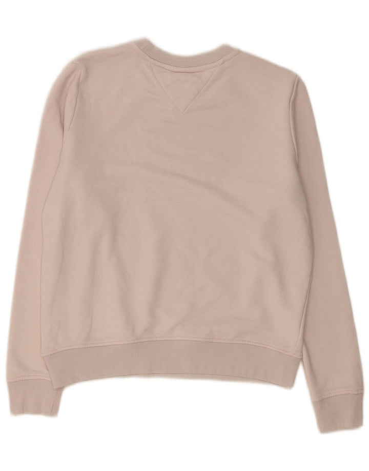 Tommy Hilfiger Γυναικείο γραφικό υπερμεγέθη φούτερ Jumper UK 10 Small Pink