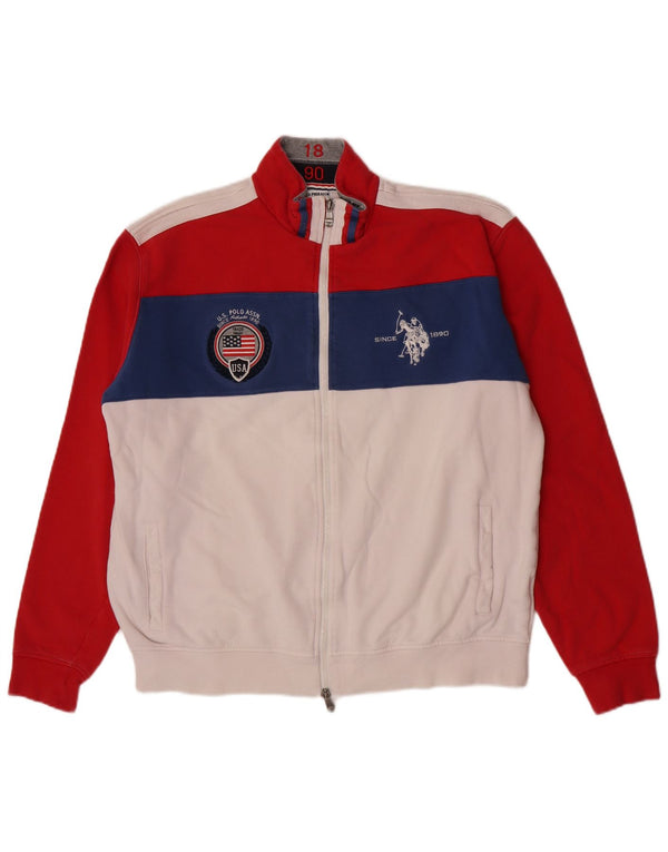 Πόλο Ασν. Ανδρική αθλητική φόρμα Top Jacket 4XL White Colourblock Βαμβακερό