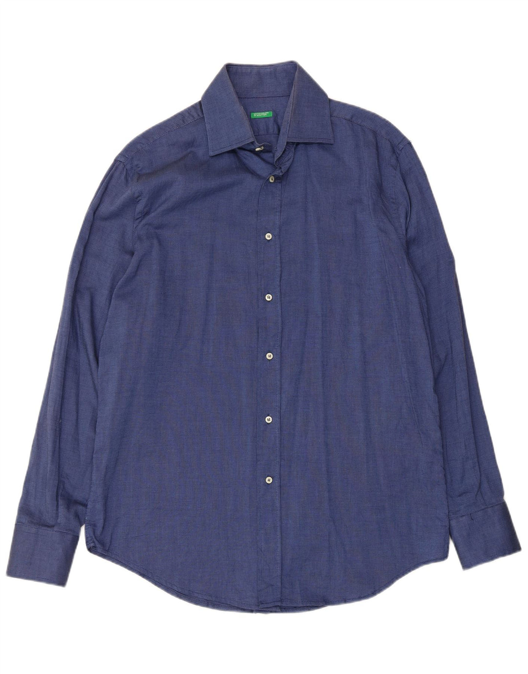 Ανδρικό πουκάμισο Benetton XL Navy Blue Cotton
