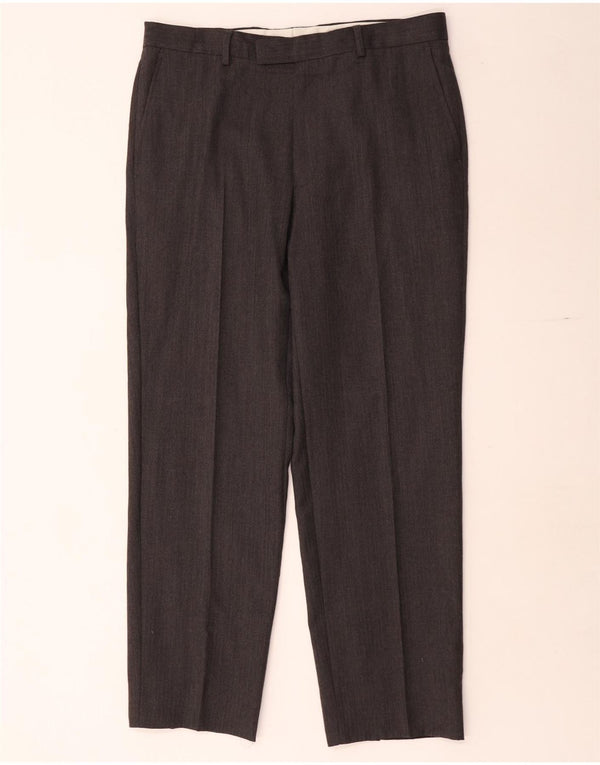 Marks & Spencer Mens Tailored Fit Straight Suit Trousers W34 L30 Grey