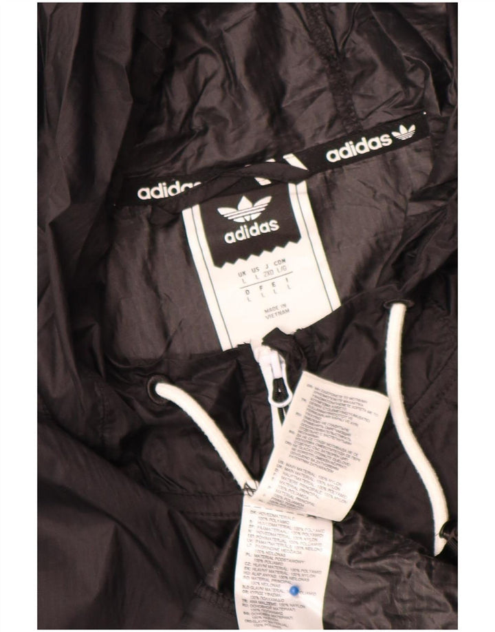 Adidas Ανδρικό μπουφάν βροχής με κουκούλα UK 40 μεγάλο μαύρο νάιλον