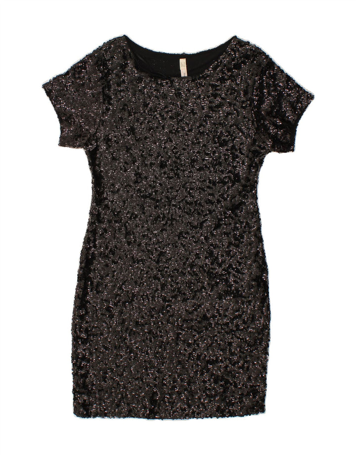 VINTAGE Womens Sheath Dress UK 12 Medium Black Polyester Vintage Vintage and Second-Hand Vintage from Messina Hembry 