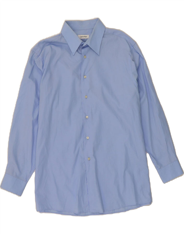 CALVIN KLEIN Mens Shirt Size 16 1/2 Large Blue Cotton Vintage Calvin Klein and Second-Hand Calvin Klein from Messina Hembry 