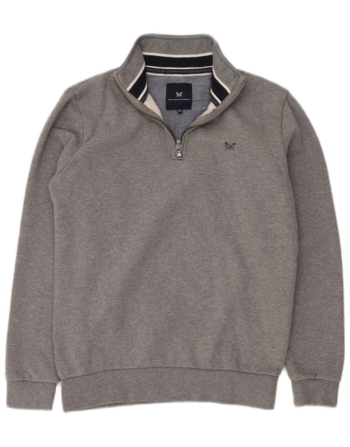 CREW CLOTHING Ανδρικό φούτερ με φερμουάρ, μεσαίο βαμβακερό γκρι