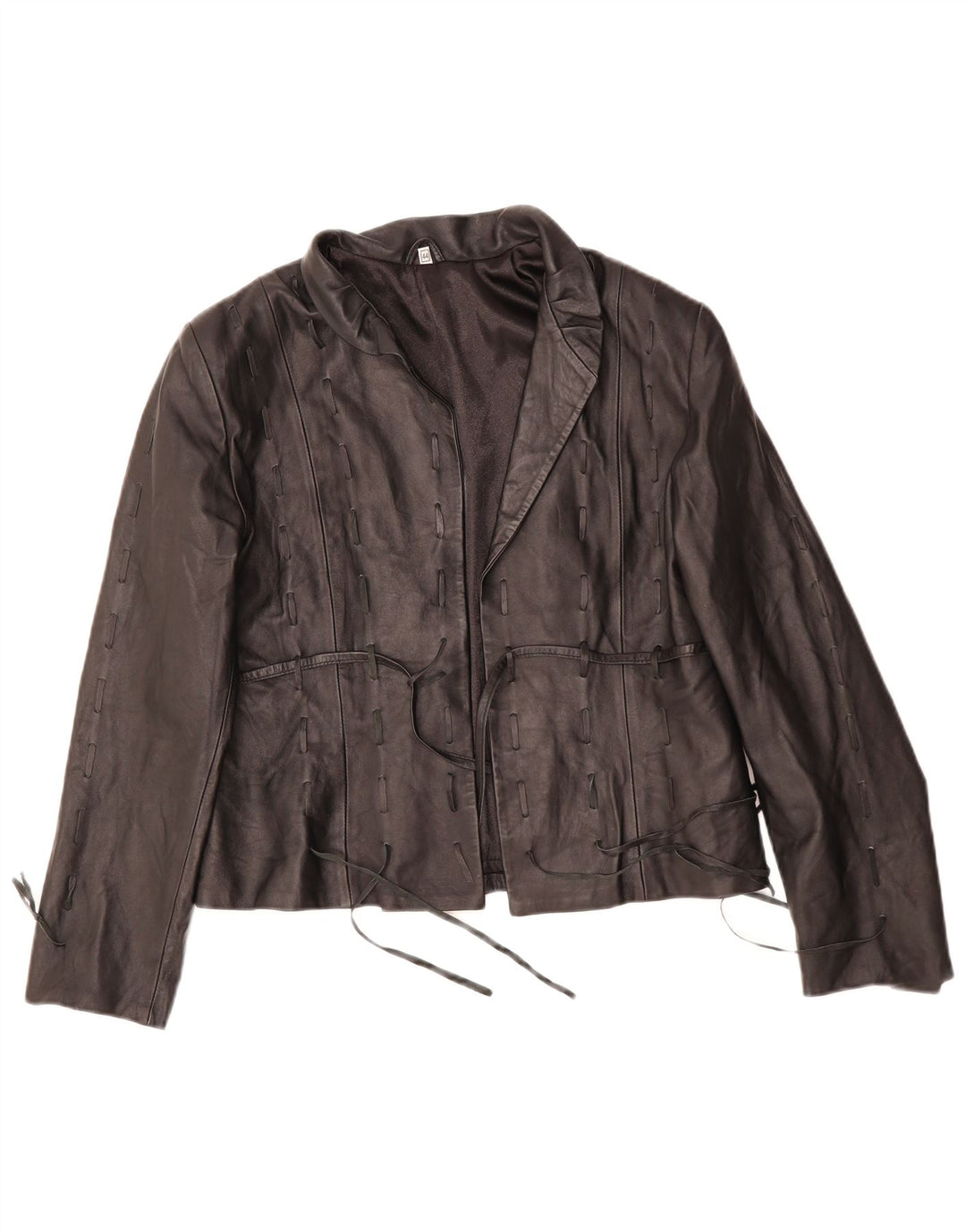 VINTAGE Γυναικείο Δερμάτινο Μπουφάν IT 44 Μεσαίο Μαύρο