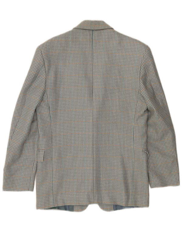 VINTAGE Ανδρικό σακάκι με 2 κουμπιά σακάκι IT 46 Small Grey Houndstooth Νέο μαλλί