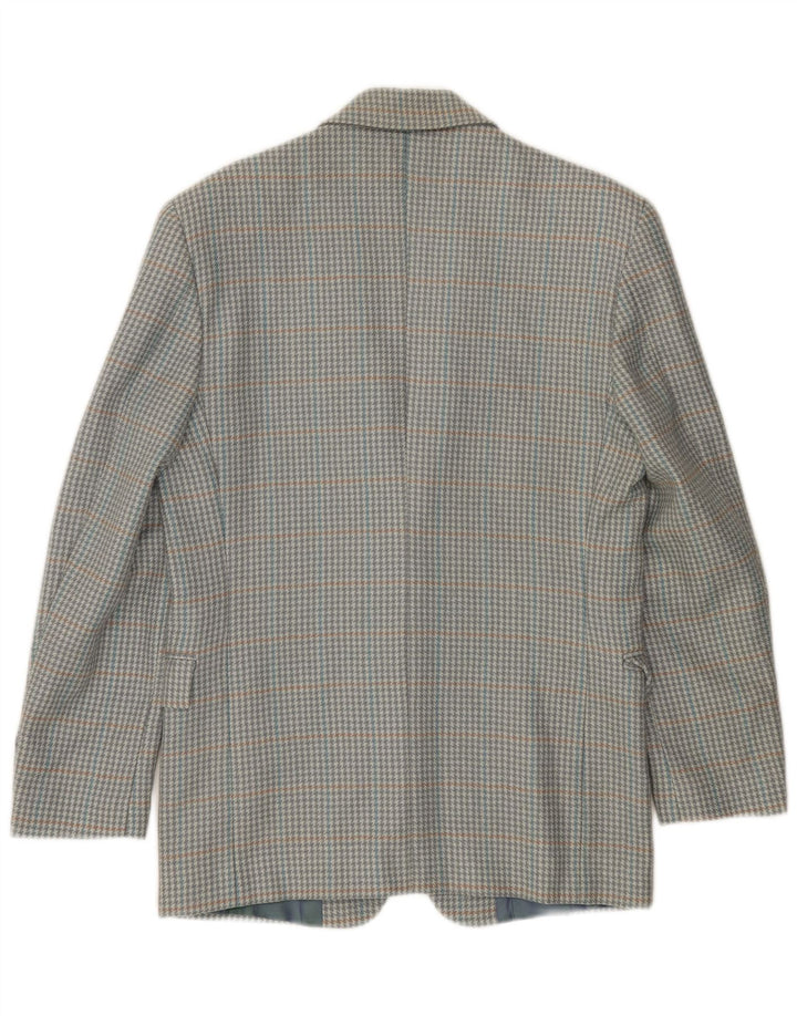 VINTAGE Ανδρικό σακάκι με 2 κουμπιά σακάκι IT 46 Small Grey Houndstooth Νέο μαλλί