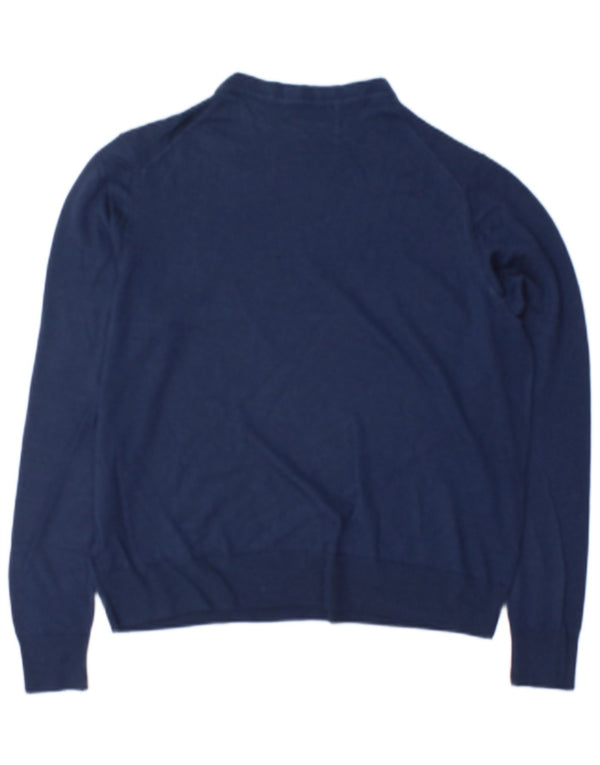 Marks & Spencer Γυναικείο πουλόβερ με λαιμόκοψη UK 16 Large Navy Blue Wool