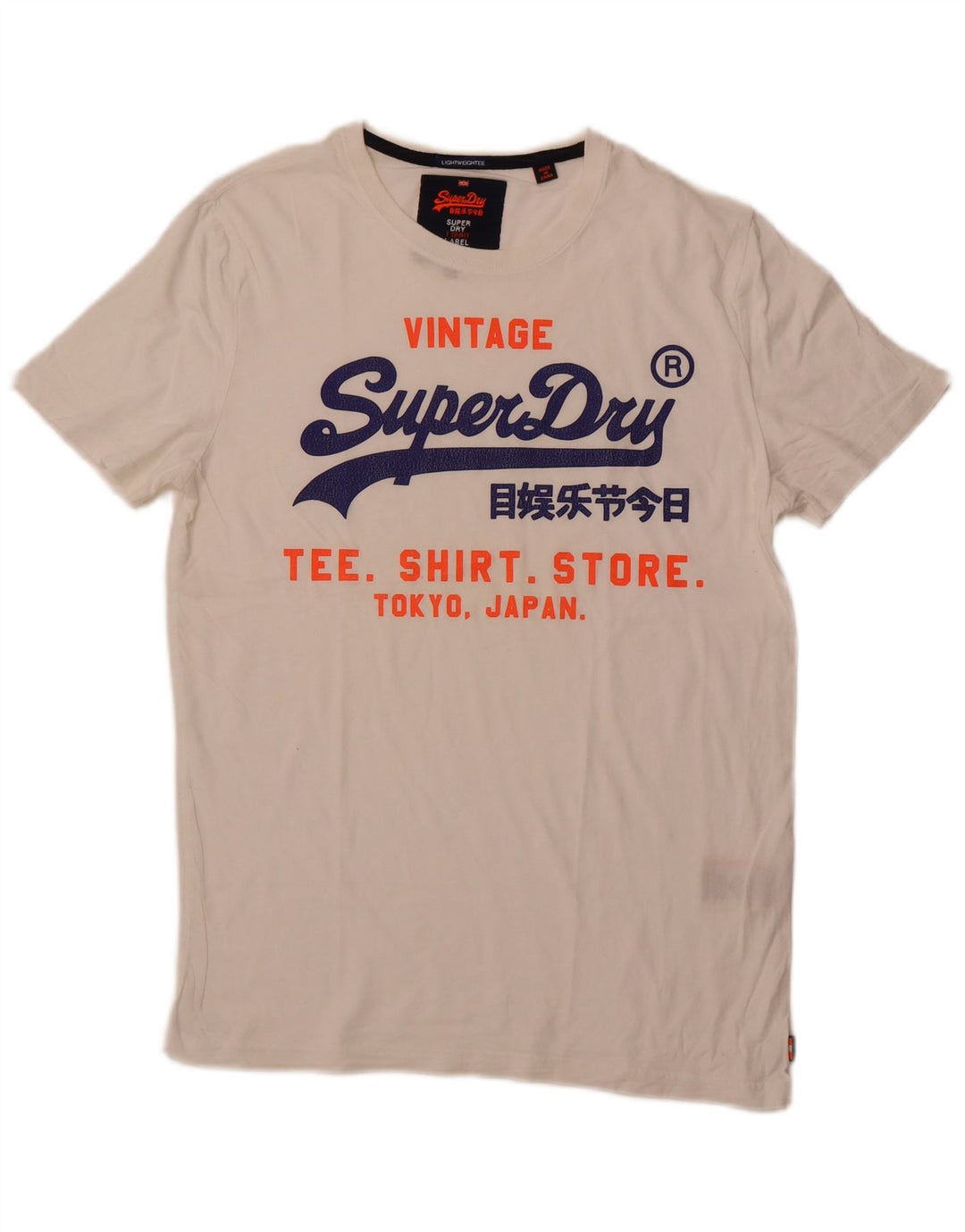 Ανδρικό γραφικό μπλουζάκι SUPERDRY Top μεγάλο λευκό βαμβακερό