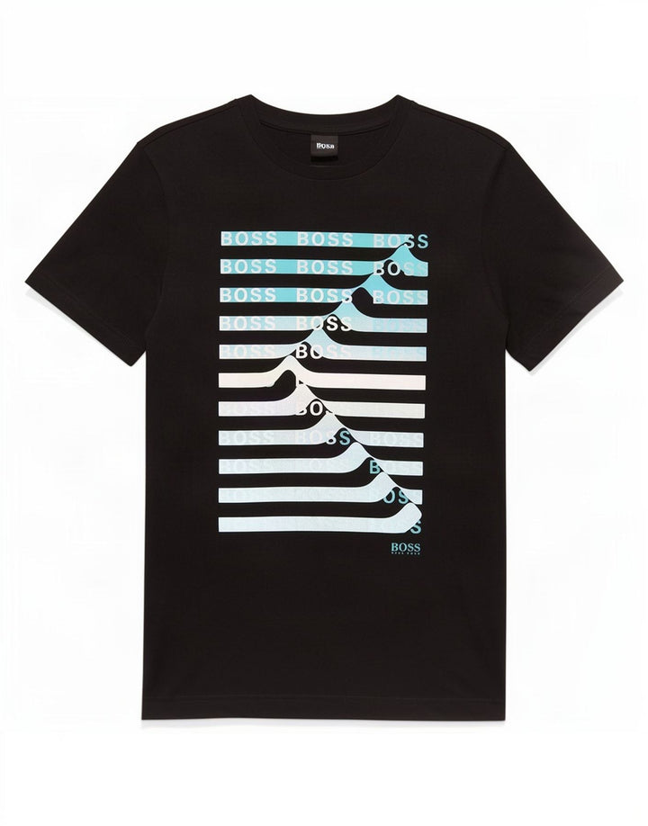 Ανδρικό γραφικό T-Shirt Hugo Boss Top Μικρό μαύρο βαμβακερό